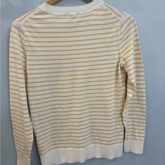 Banana Republic Factory Striped Sweater in Cream and Gold - Picture 3 of 5